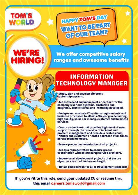 WE ARE URGENTLY HIRING!! Toms .